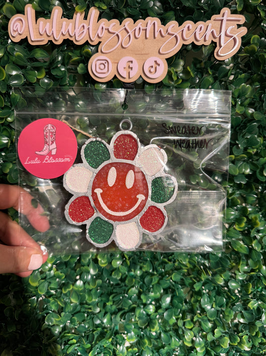 Flower Smiley Freshie - Sweater Weather