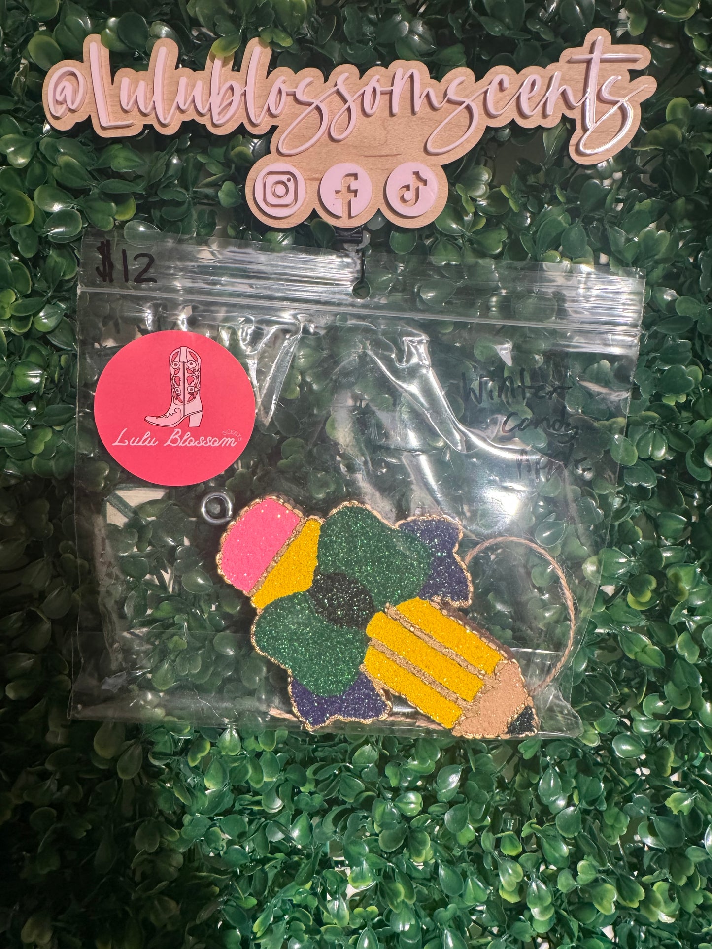 Pencil Freshie - Winter Candy Apple